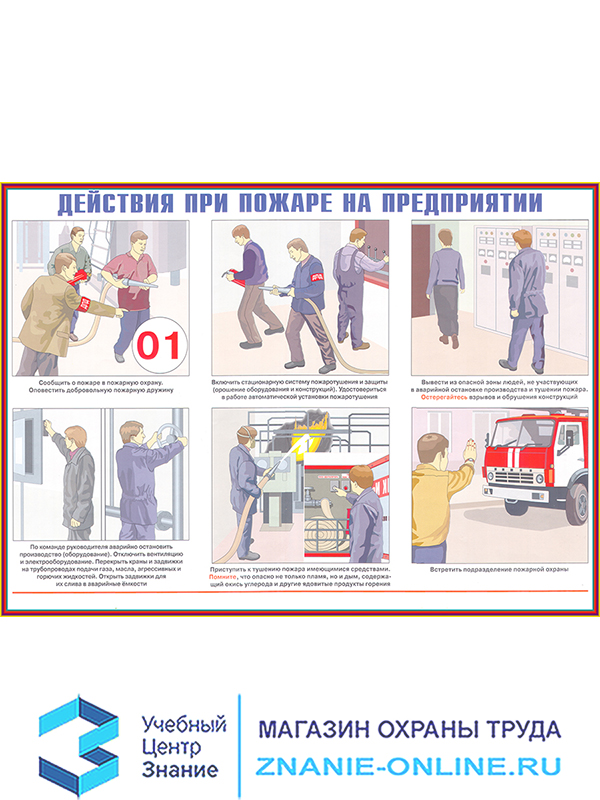Плакаты «Умей действовать при пожаре» (ВЗ-04, бумага, А3, 10 листов)